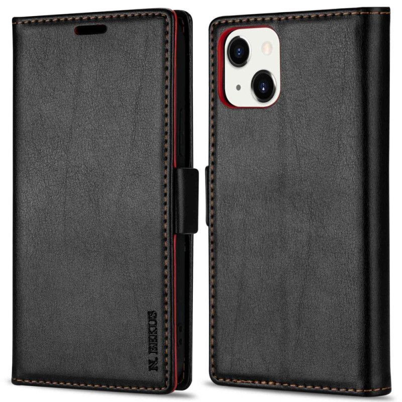 Flipové Pouzdro Na iPhone 15 Plus Kožený Efekt N.bekus
