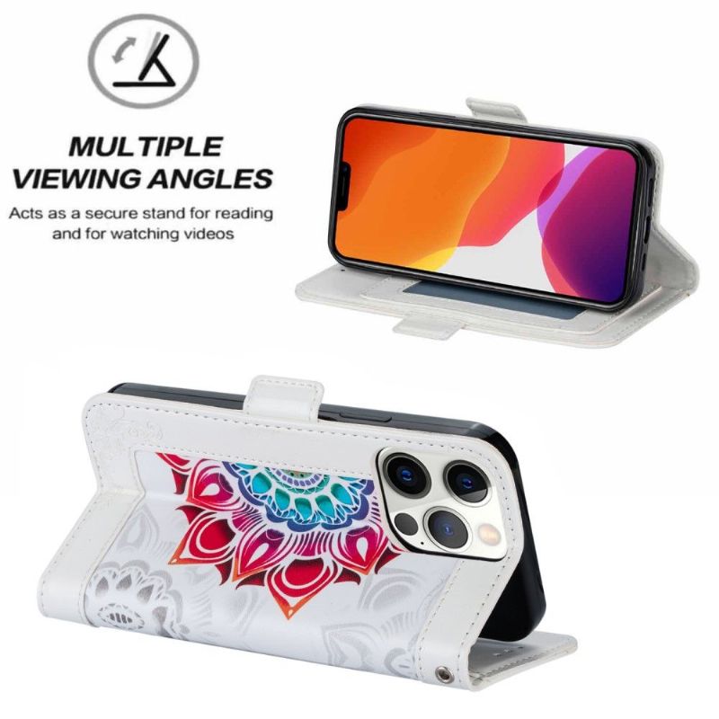 Flipové Pouzdro Na iPhone 13 Pro Max Barevná Mandala Lady