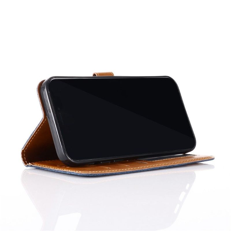 Flipové Pouzdro Na iPhone 13 Pro Max Efekt Plátna Oxford