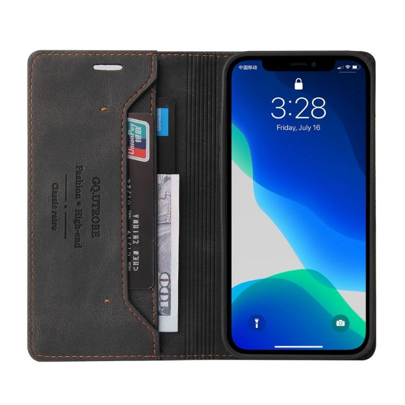 Flipové Pouzdro Na iPhone 13 Pro Max Gq.utrobe Faux Leather Retro