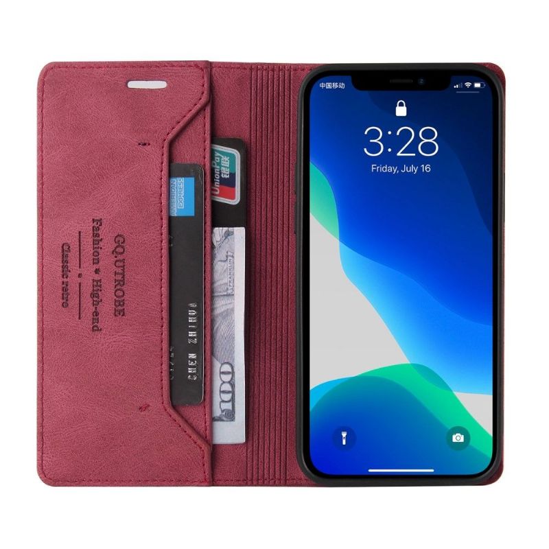 Flipové Pouzdro Na iPhone 13 Pro Max Gq.utrobe Faux Leather Retro