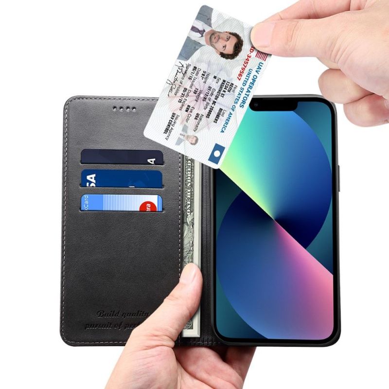 Flipové Pouzdro Na iPhone 13 Pro Max Kožené Pouzdro Kůže Ve Stylu Překlápění