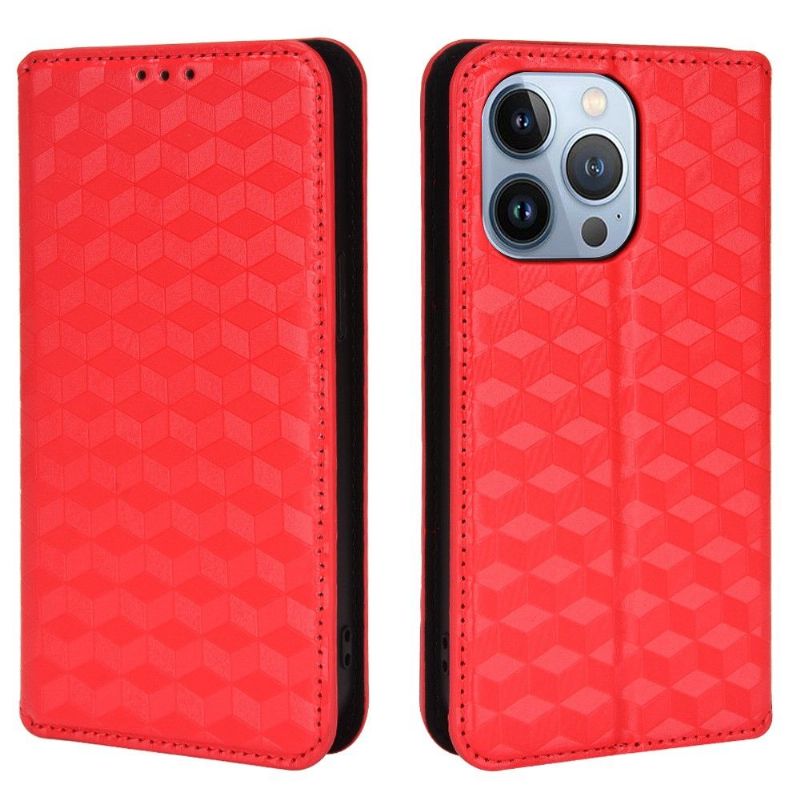 Flipové Pouzdro Na iPhone 13 Pro Max Kožené Pouzdro Návrh Geometrie