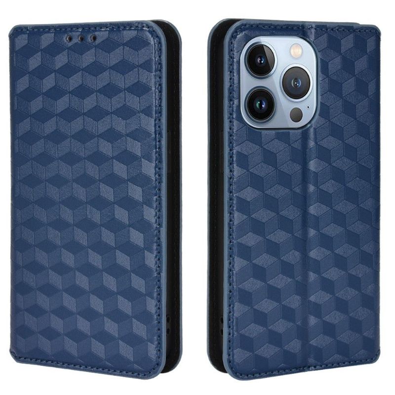 Flipové Pouzdro Na iPhone 13 Pro Max Kožené Pouzdro Návrh Geometrie