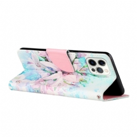 Flipové Pouzdro Na iPhone 13 Pro Max Květ Lilie