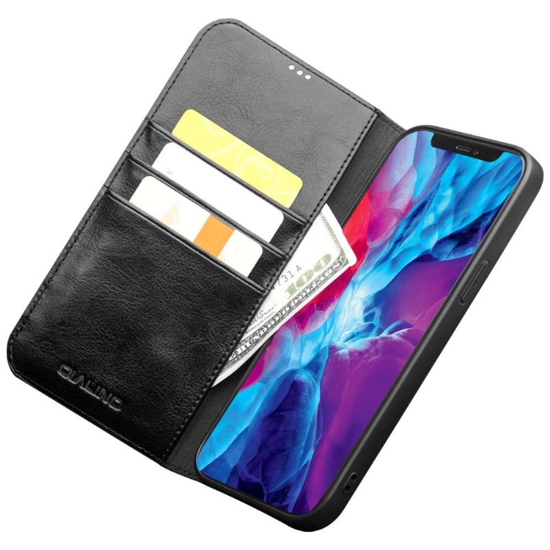 Flipové Pouzdro Na iPhone 13 Pro Max Ručně Vyráběná Pravá Kůže