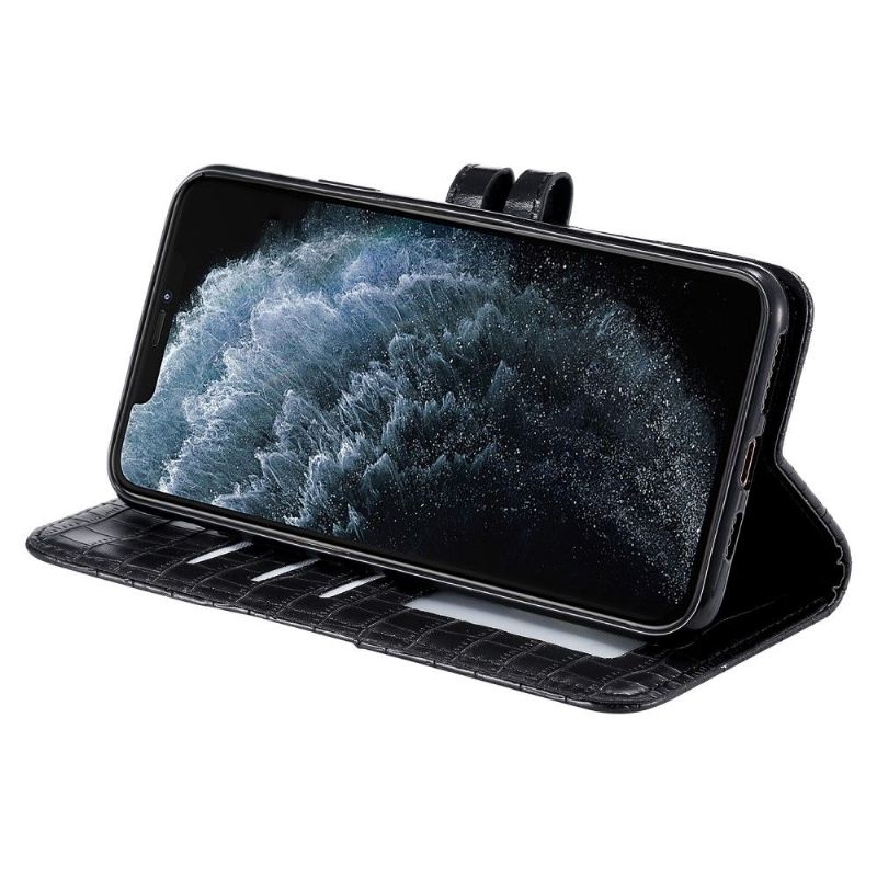 Flipové Pouzdro Na iPhone 13 Pro Max Styl Kůže S Efektem Croc
