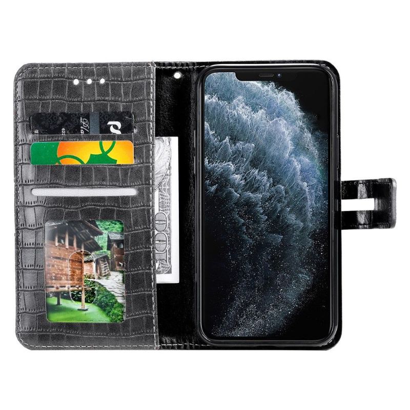 Flipové Pouzdro Na iPhone 13 Pro Max Styl Kůže S Efektem Croc