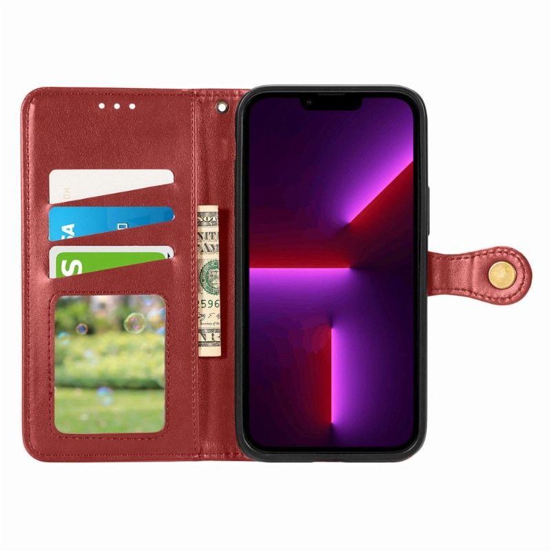 Kožené Pouzdro Na iPhone 13 Pro Max Držák Karet Z Umělé Kůže Indila
