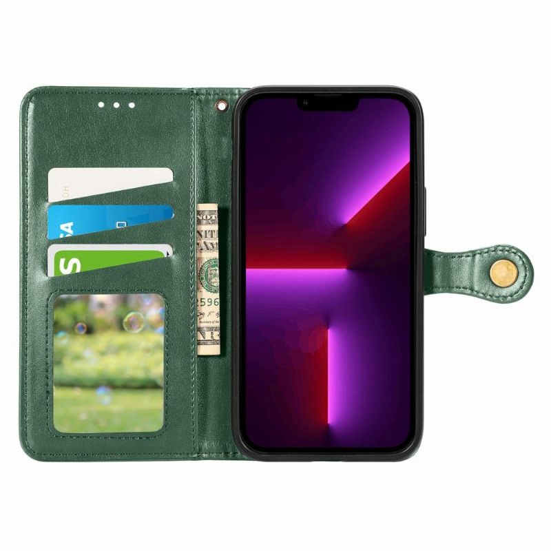 Kožené Pouzdro Na iPhone 13 Pro Max Držák Karet Z Umělé Kůže Indila