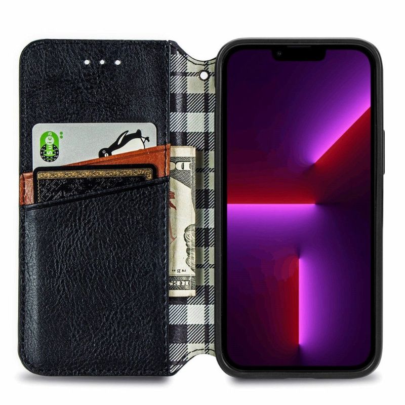 Kožené Pouzdro Na iPhone 13 Pro Max Držák Karty Kub Design