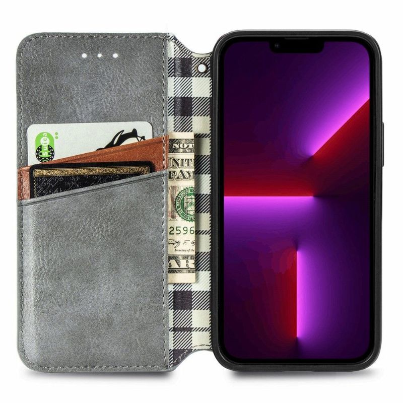 Kožené Pouzdro Na iPhone 13 Pro Max Držák Karty Kub Design