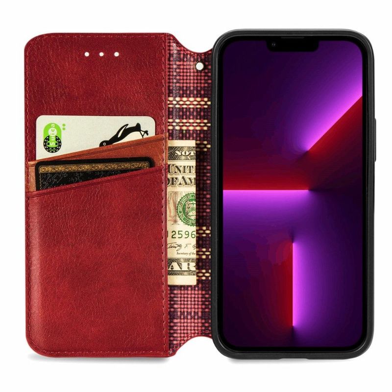Kožené Pouzdro Na iPhone 13 Pro Max Držák Karty Kub Design