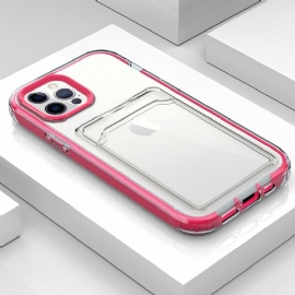 Kryt Na iPhone 13 Pro Max Barvy Průhledných Hran Držáku Karet