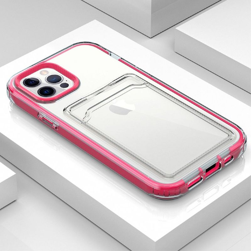 Kryt Na iPhone 13 Pro Max Barvy Průhledných Hran Držáku Karet