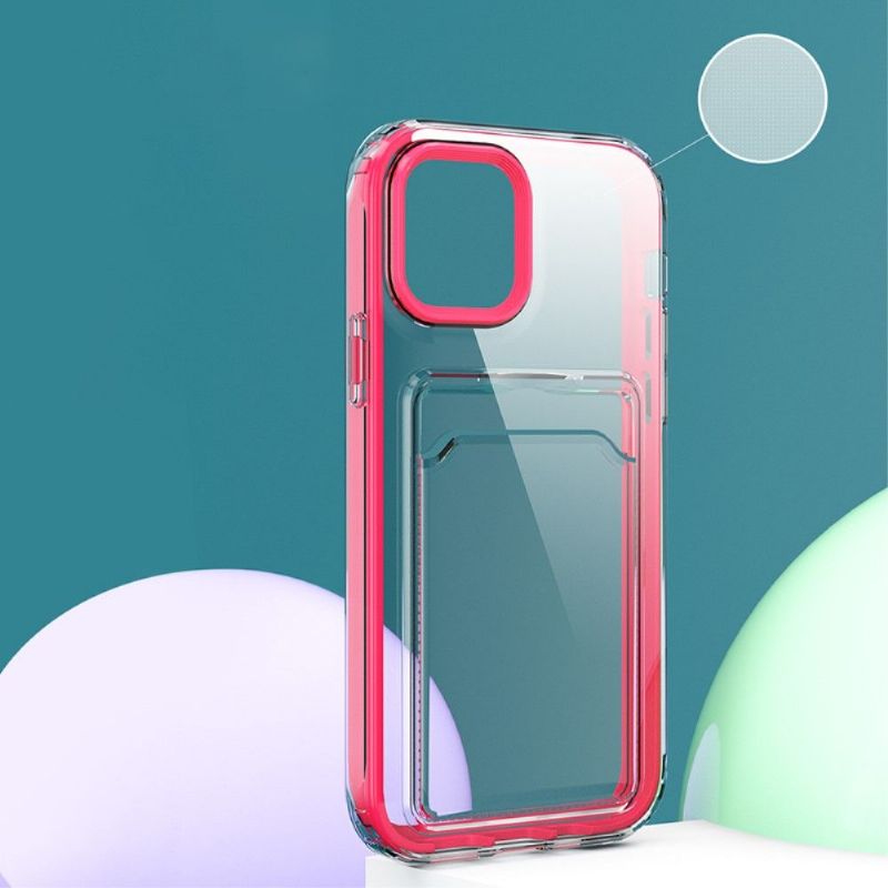 Kryt Na iPhone 13 Pro Max Barvy Průhledných Hran Držáku Karet