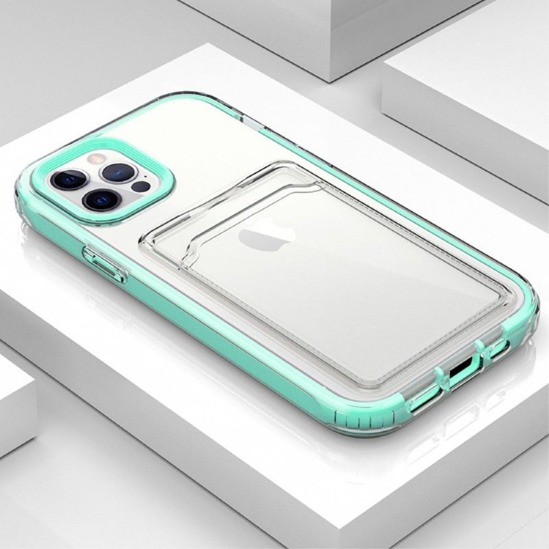 Kryt Na iPhone 13 Pro Max Barvy Průhledných Hran Držáku Karet