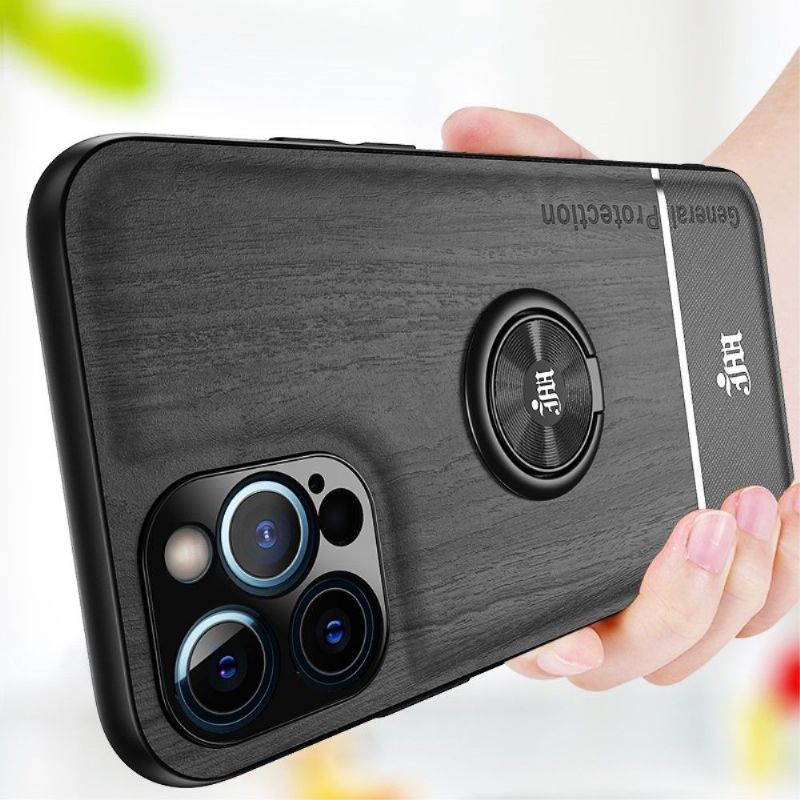 Kryt Na iPhone 13 Pro Max Dřevěný Styl S Kroužkem