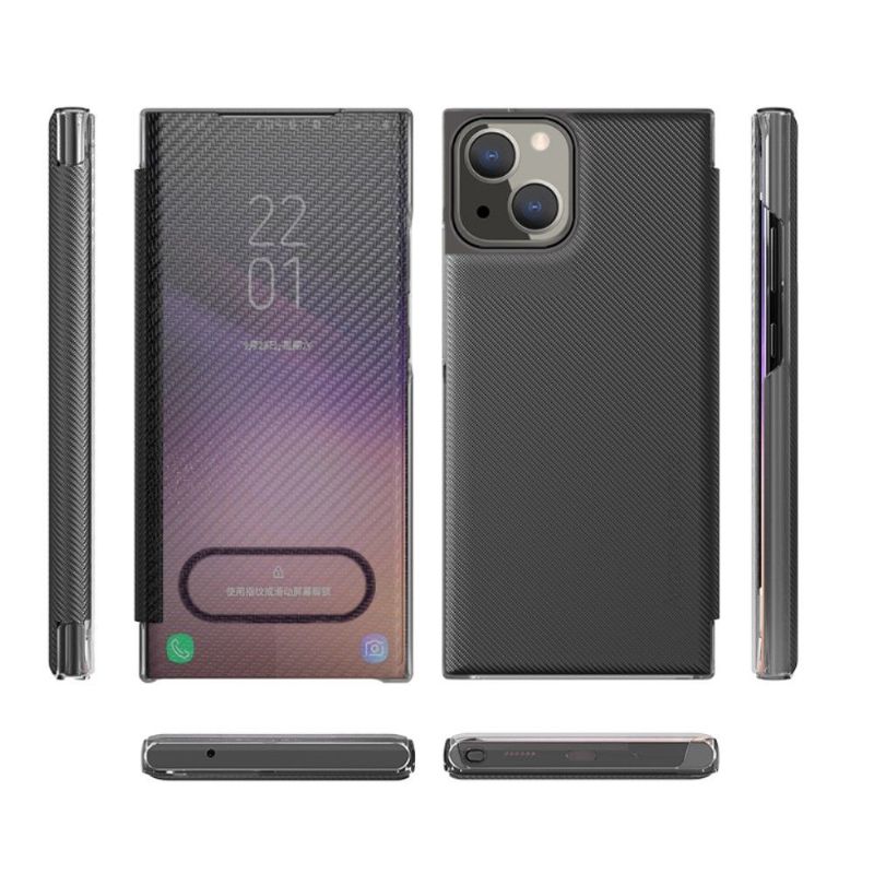 Kryty Na Mobil Na iPhone 13 Pro Max Flipové Pouzdro Uhlíkové Vlákno