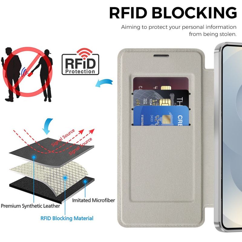 Kožené Pouzdro Samsung Galaxy S26 Plus Kryty Na Mobil Magnetický S Držákem Rfid Karty
