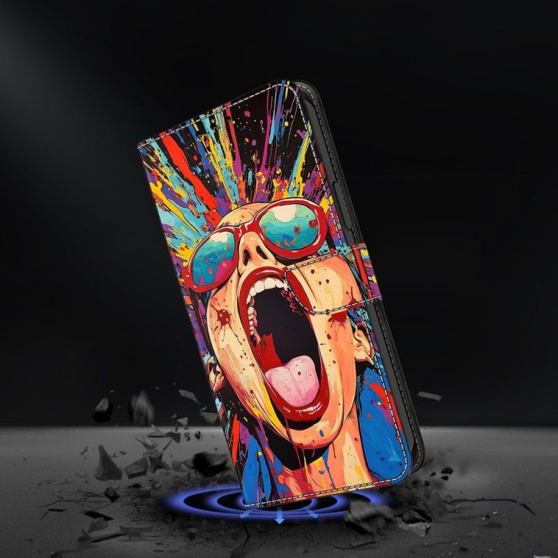 Kožený Kryt Samsung Galaxy S26 Plus Křičící Graffiti