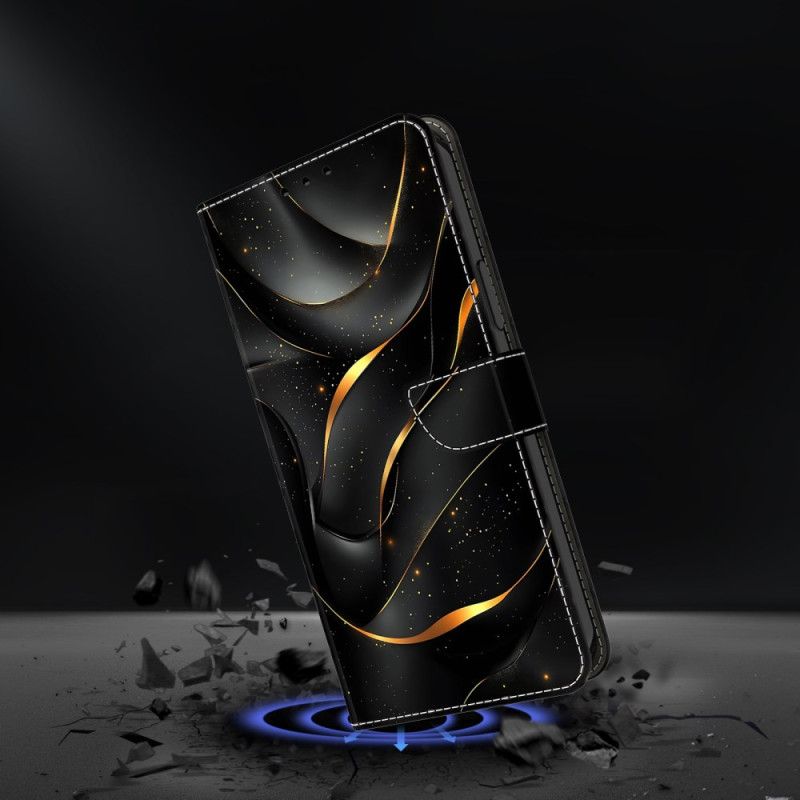 Kožený Kryt Samsung Galaxy S26 Plus Zlatá Stuha