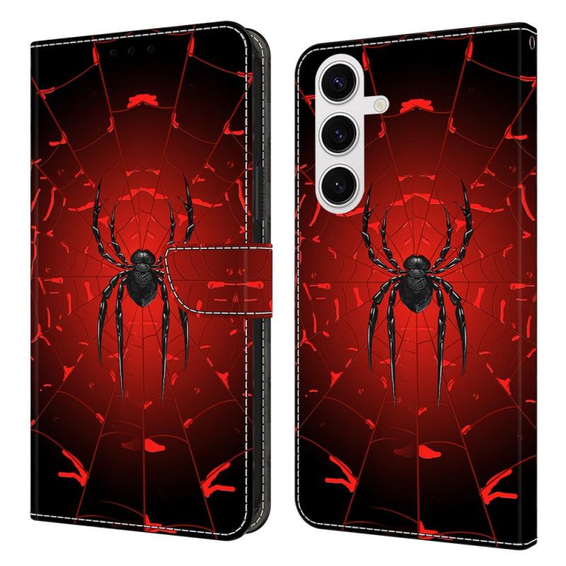 Kožený Kryt Samsung Galaxy S26 Plus Černý Pavouk