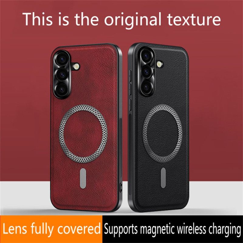 Kryt Samsung Galaxy S26 Plus Kožený Efekt A Kovový Rám Čočky