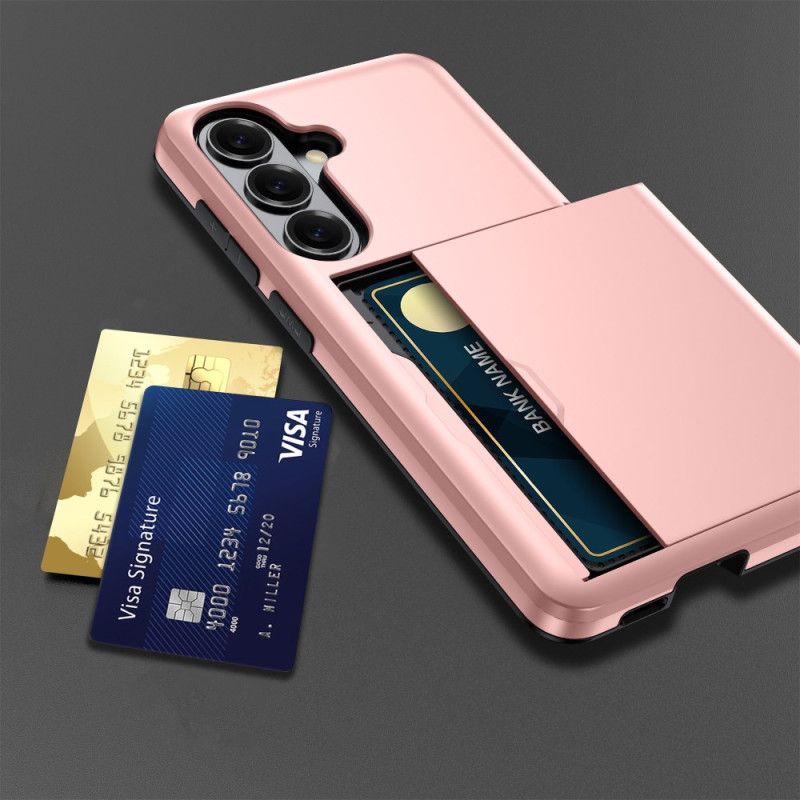 Kryt Samsung Galaxy S26 Plus Pouzdro Na Karty S Metalickým Efektem