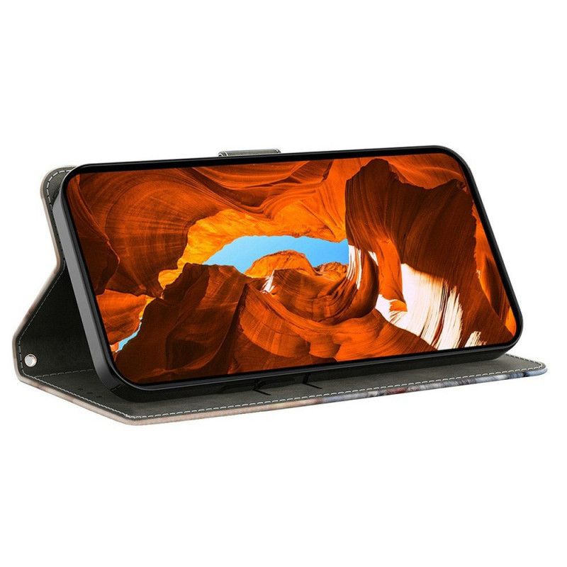 Peněženková Pouzdra Samsung Galaxy S26 Plus Ledově Modré Květiny