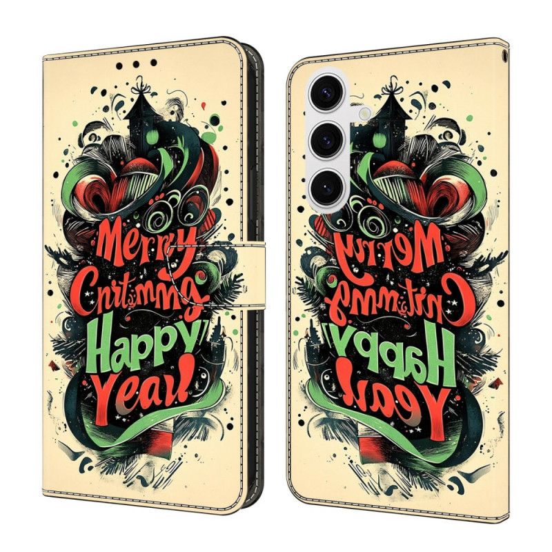 Peněženková Pouzdra Samsung Galaxy S26 Plus Vánoční Graffiti