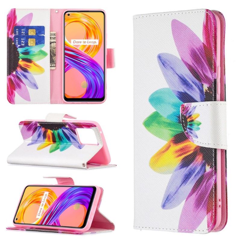 Flipové Pouzdro Na Realme 8 / 8 Pro Barevné Okvětní Lístky
