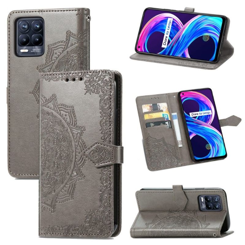 Flipové Pouzdro Na Realme 8 / 8 Pro Mandala Reliéf Z Umělé Kůže