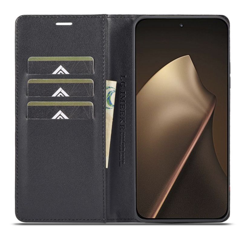 Kožené Pouzdro Folio Xiaomi 15t Uhlíková Vlákna
