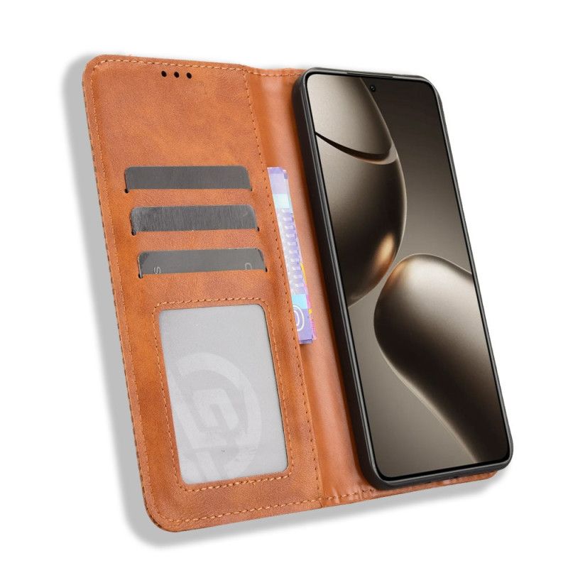 Kožené Pouzdro Folio Xiaomi 15t Vintage Lemování