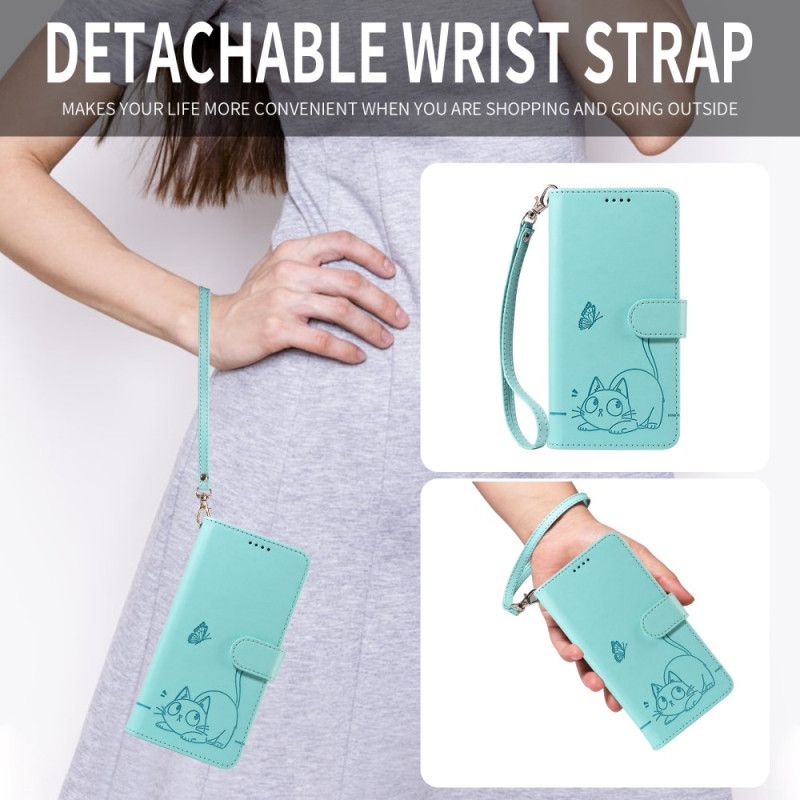 Kožený Kryt Na Xiaomi 15t Design S Kočičím Popruhem