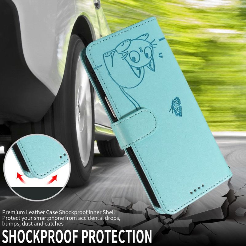 Kožený Kryt Na Xiaomi 15t Design S Kočičím Popruhem