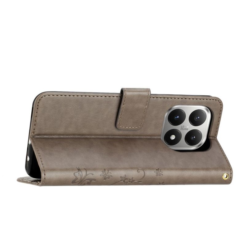 Kožený Kryt Xiaomi 15t Květinový Vzor