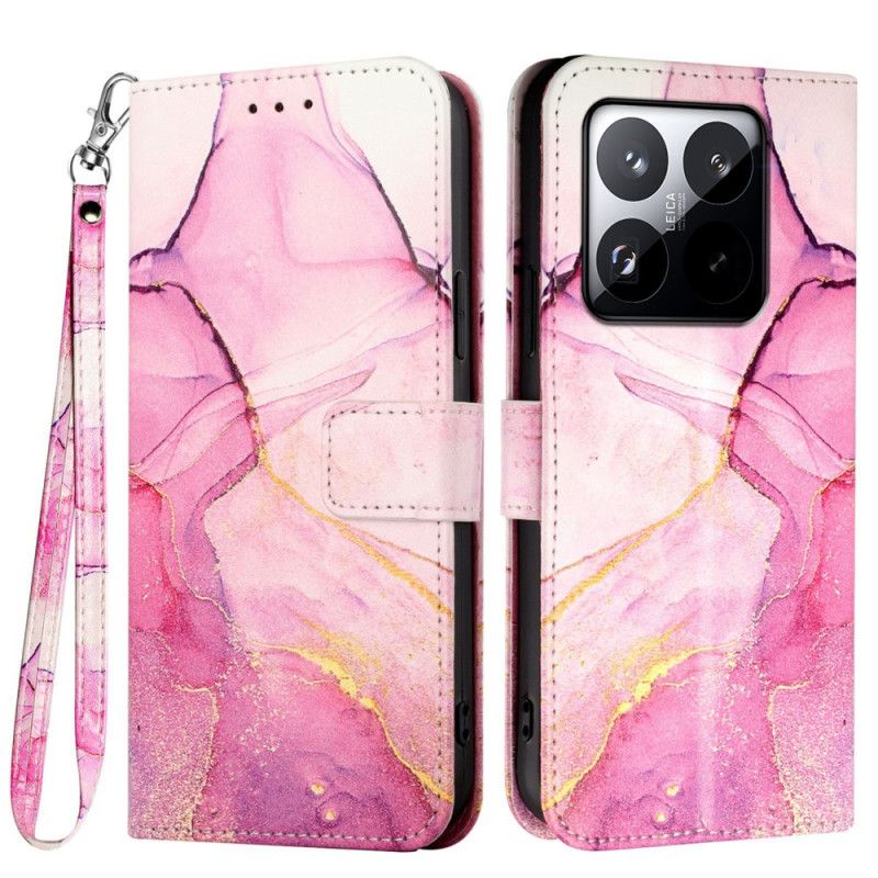 Kožený Kryt Xiaomi 15t Mramorový Popruh