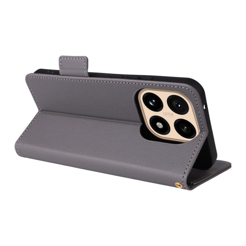 Kožený Kryt Xiaomi 15t Umělá Kůže S Popruhem