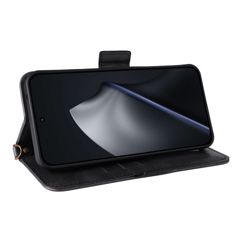 Kožený Kryt Xiaomi 15t Vintage S Ramenním Popruhem