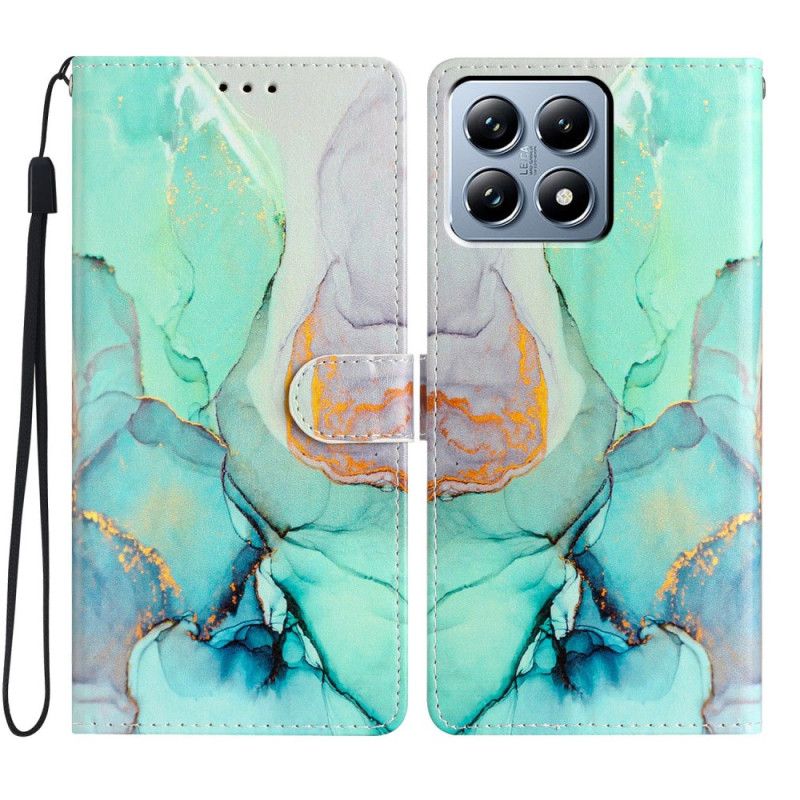 Kožený Kryt Xiaomi 15t Zelený Mramor