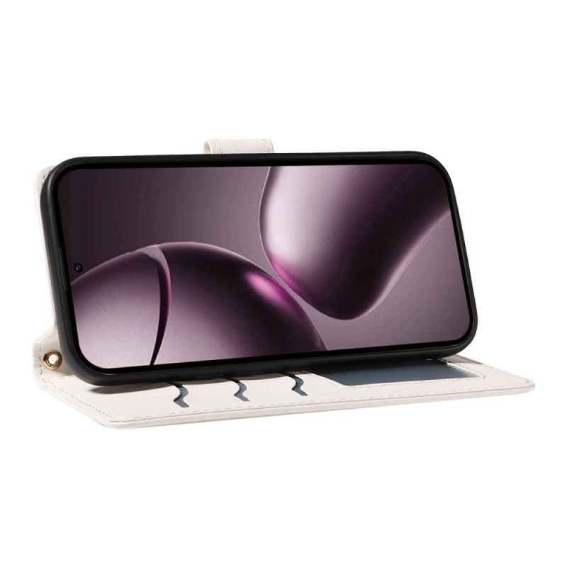 Peněženková Pouzdra Xiaomi 15t Kryty Na Mobil Prošívané S Popruhem A Ramenním Popruhem