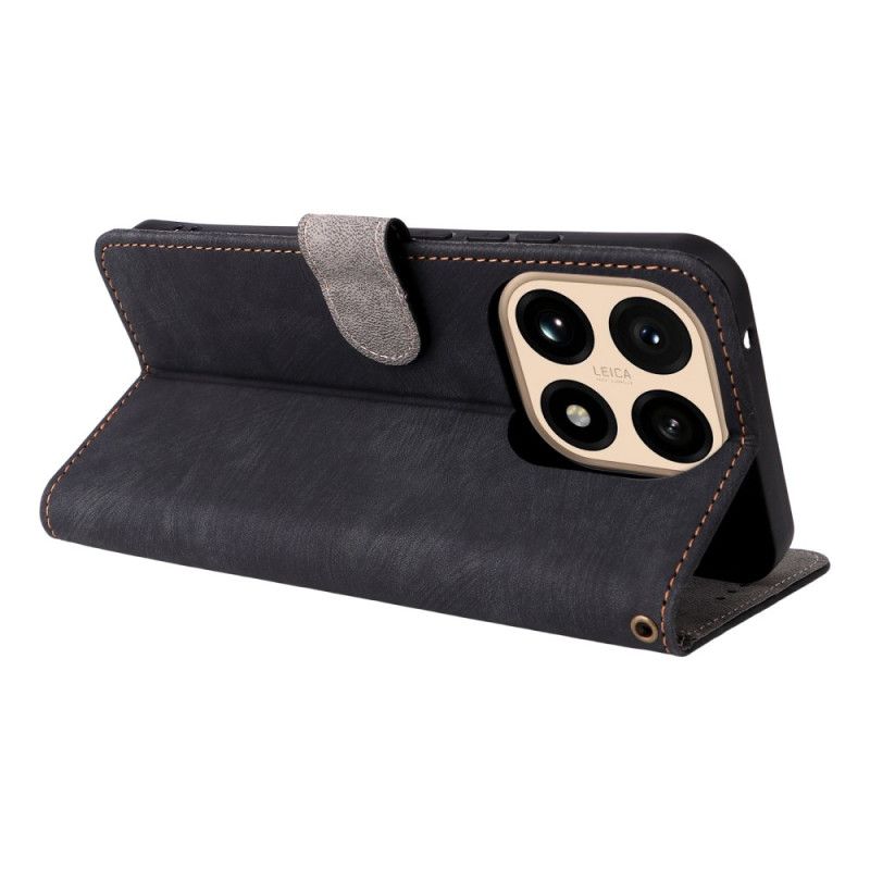 Peněženková Pouzdra Xiaomi 15t Rfid Ochrana Efekt Semiše