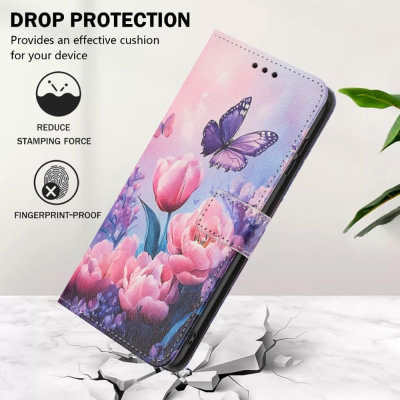 Peněženková Pouzdra Xiaomi 15t Růžové Tulipány