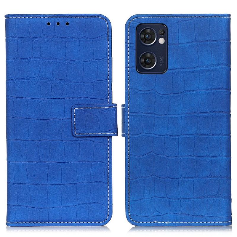 Flipové Pouzdro Na Oppo Find X5 Lite Croco Vzhled Prošívání