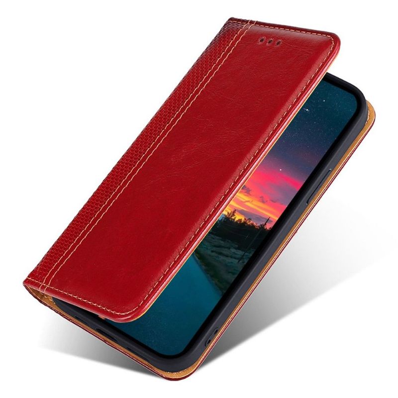 Flipové Pouzdro Na Oppo Find X5 Lite Kožené Pouzdro Přehození Švů Folia