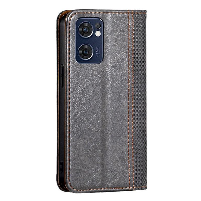 Flipové Pouzdro Na Oppo Find X5 Lite Kožené Pouzdro Přehození Švů Folia