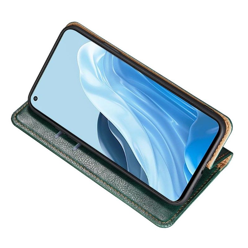 Kryty Na Mobil Na Oppo Find X5 Lite Flipové Pouzdro Čistá Umělá Kůže