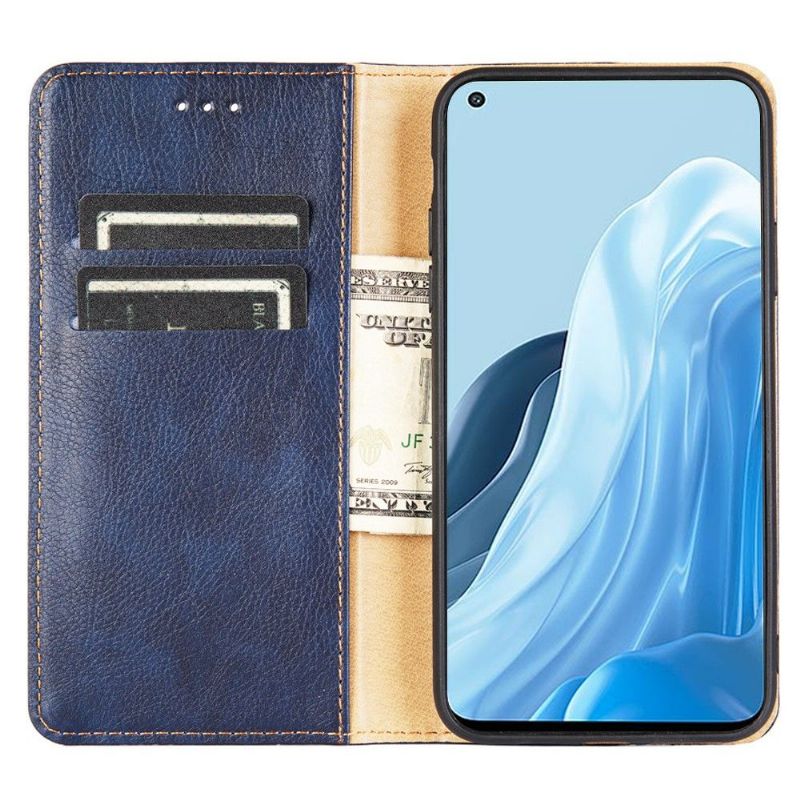 Kryty Na Mobil Na Oppo Find X5 Lite Flipové Pouzdro Čistá Umělá Kůže